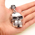 Hot Sale Stainless Steel Jewelry Charms Black Skull Pendants Necklace Silver Jewelry